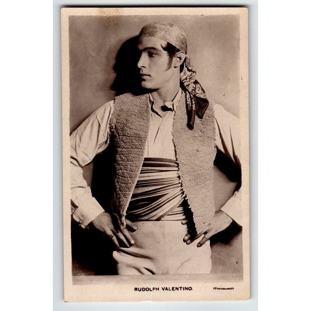 Rudolph Valentino Actor Real Photo Postcard Vintage Unused RPPC Series 22 London